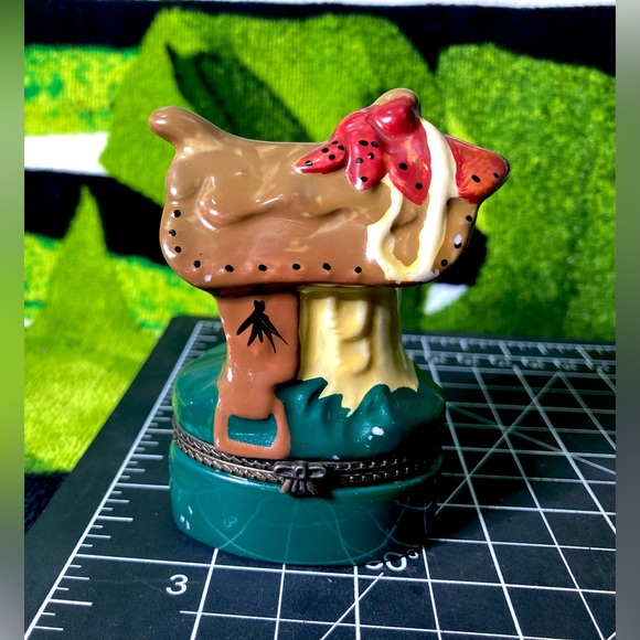 Vintage Horse Saddle Limoges Style Hinged Trinket Box Phb - Picture 8 of 12